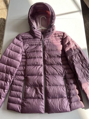 Espirit Pink Down Puffer Winter Jacket With Zipper And Hood size L
