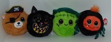 4 Ty Beanie Bouncers Halloween ZEKE-CORNELIUS-CANNON-CREEPY 3 1/2" Bouncy Ball