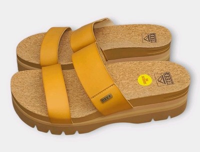 Reef Cushion Vista Hi 2.5 Platform Sandals - Natural Women's Size 11