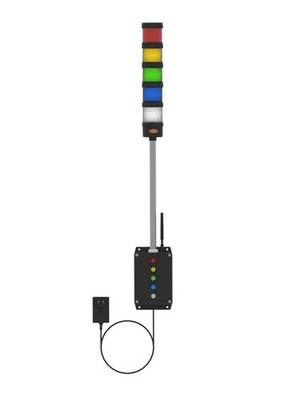 Wireless ANDON 5 Stack Light Red/Yellow/Green/Blue/White RCSL60C-5-F-N