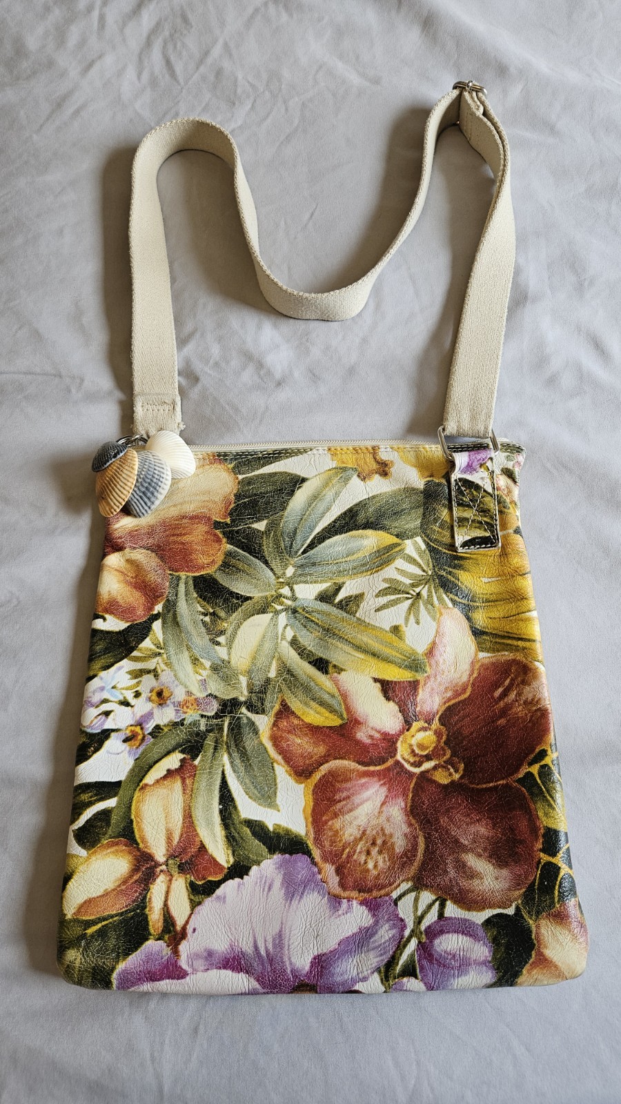 Vintage Maurizio Taiuti Genuine Leather Crossbody Floral Bag, Purse