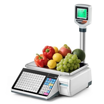 Bonvoisin MDS-15A Label Printing Scale 33lb 6000 PLU 88 Keys Barcode Deli Shop