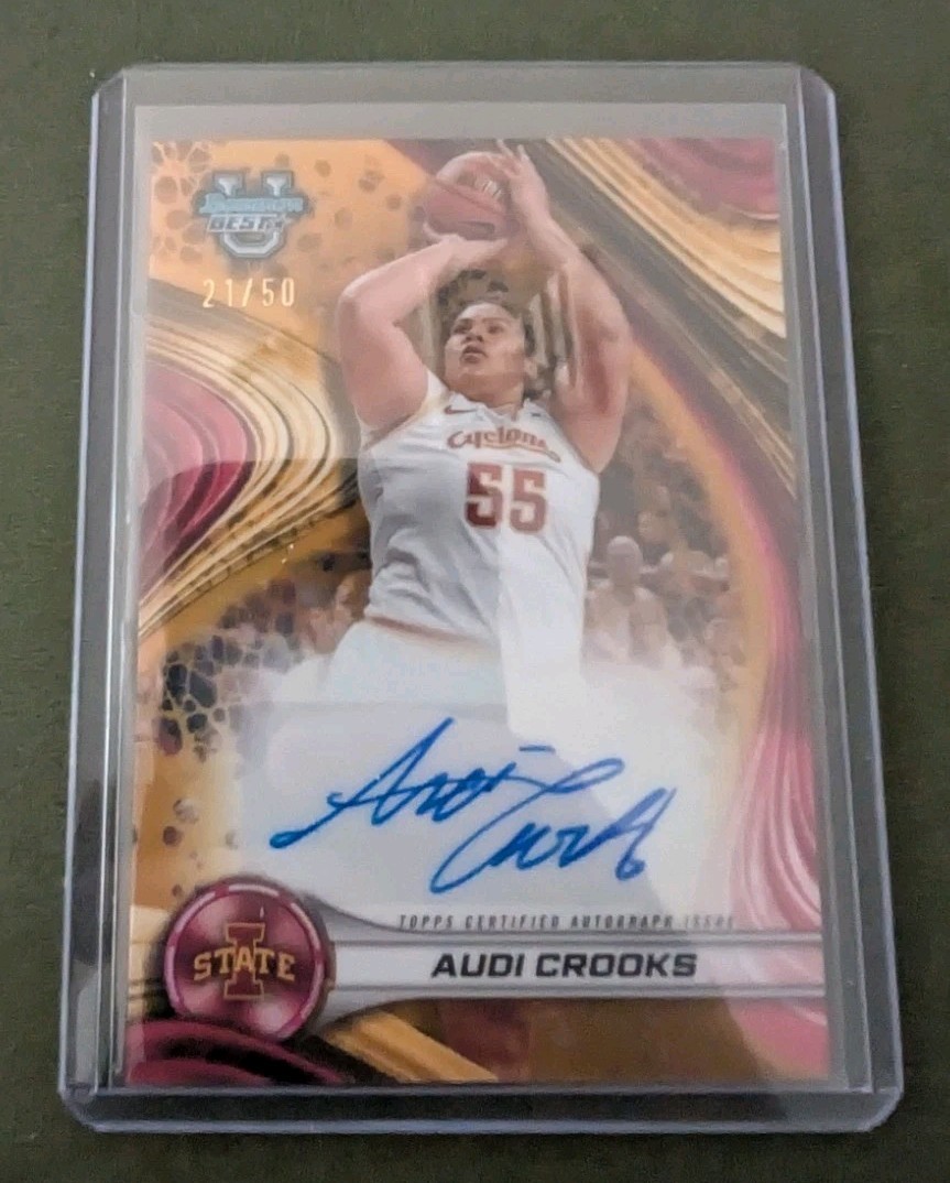 2024-25 BOWMAN BEST U AUDI CROOKS GOLD REFRACTOR BEST OF 2024 AUTO # 21/50