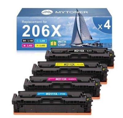  HP 206X Printe High Yield Toner Cartridge Set Black Cyan Magenta Yellow New 