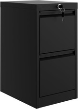 2-Drawer Locking File Cabinet, Heavy Duty Metal for Letter A4 Home Office