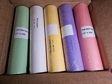12" x 1200" 100Ft 5 Rolls Craft Paper Light Green, Yellow, Lilac, White, Pink