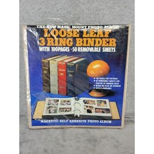 Magic Mount Photo Album Loose Leaf 3 Ring Binder with 100 Pages Magnetic Self