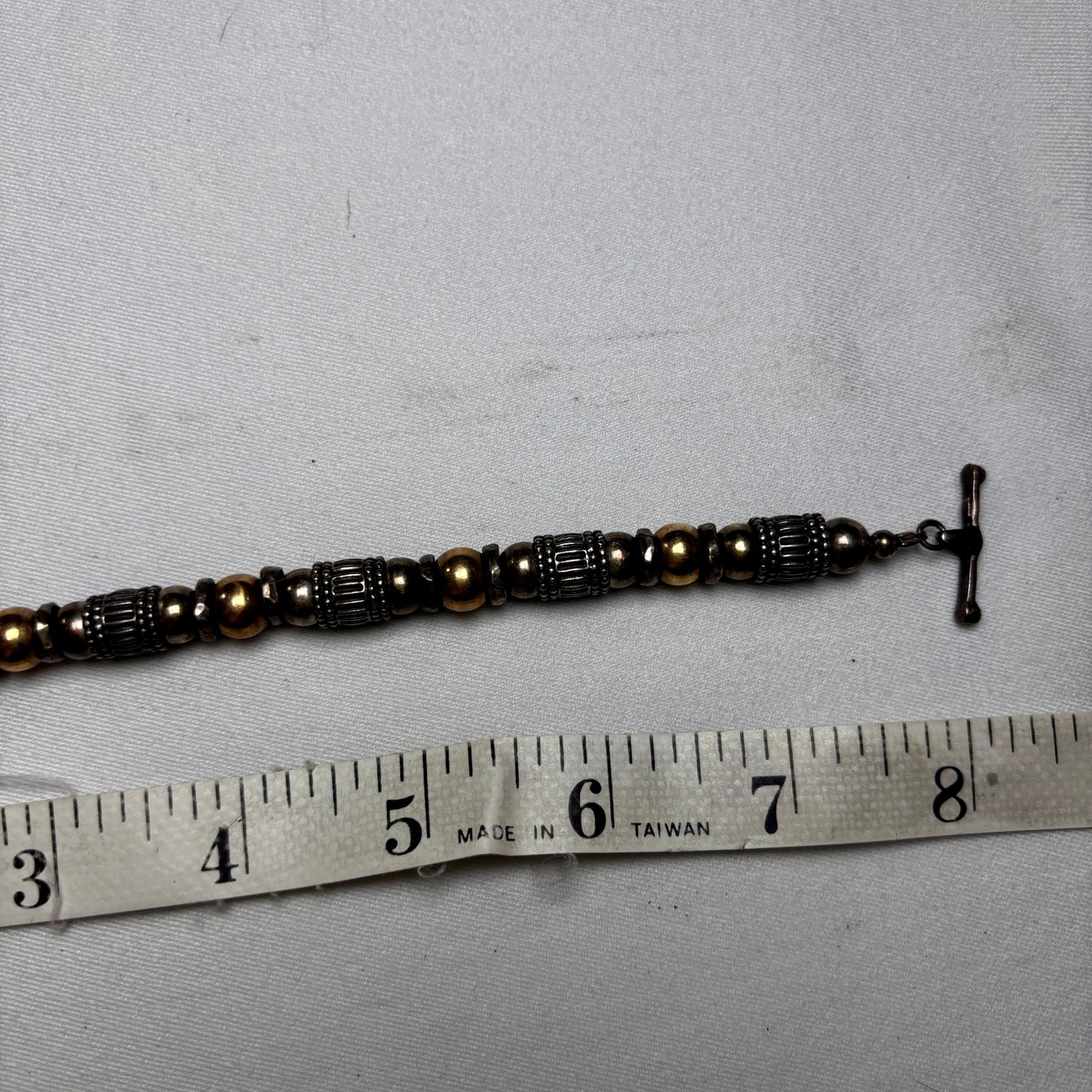 HEAVY 36g Solid Sterling Silver Beaded Bracelet 9… - image 7