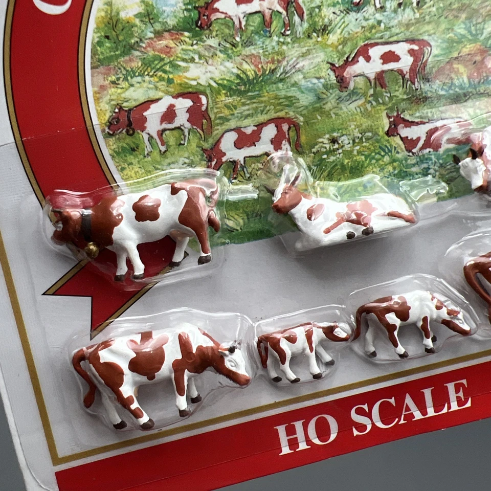 HO Scale Brown & White Cows (7) - Model Power #5742 NOS - Image 4 of 4