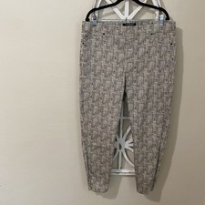 LIVERPOOL LOS ANGELES size 16 IVORY BLACK PRINTED PULL ON JEGGING PANTS