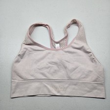 PINK Victoria's Secret Women Sports Bra S Pink Wireless Mesh Racerback