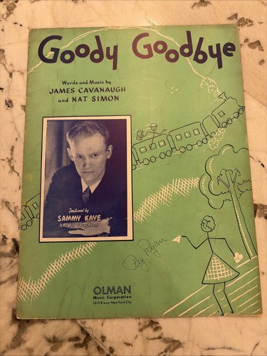 Goody Goodbye 1939 SAMMY KAYE Vintage Sheet Music
