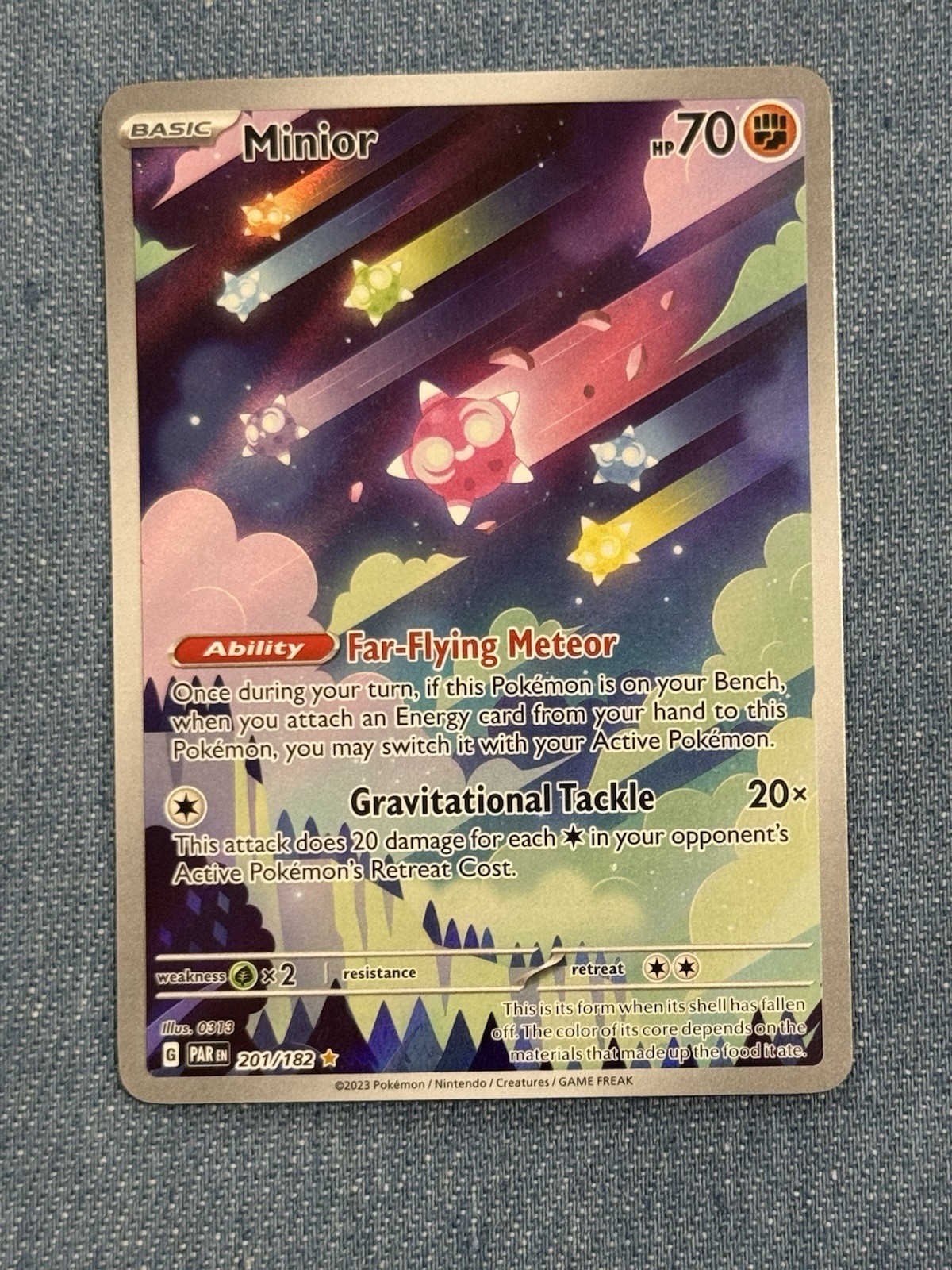 TCG Pokemon English Illustration Rare Minior 201/182 SV04: Paradox Rift Holo