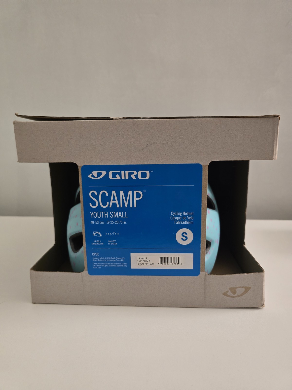 GIRO SCAMP Matte Screaming Teal Cycling Helmet 49-53 cm Youth Small