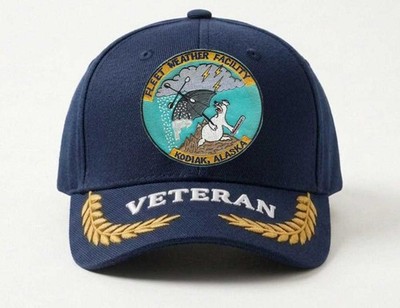 Customized Embroidered Hat Fleet Weather Facility Kodiak Alaska, Veteran Cap