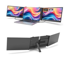 14" Triple Laptop Screen Extender, 1080P FHD IPS Ultra-Slim Portable Dual Mon...
