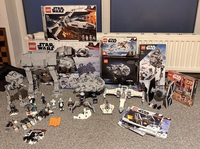 LEGO STAR WARS Sammlung At-At At-st X-wing Tie Fighter Millenium Falcon Speeder