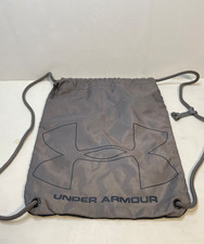 Under Armour drawstring backpack sack bag 17" x 13" wounded warrior gym gray