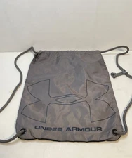 Under Armour drawstring backpack sack bag 17" x 13" wounded warrior gym gray
