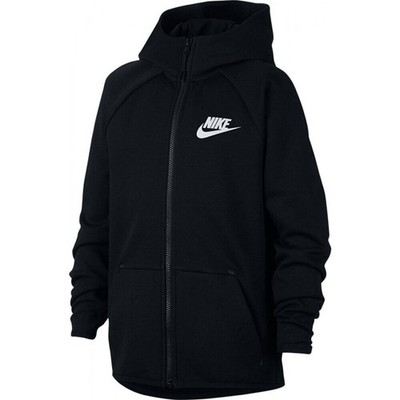 Nike Kids Boys Tech Fleece Windrunner Full Zip Hoodie Black AR4020 010  S
