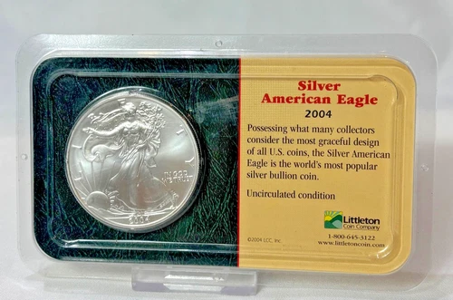 .999 Fine SIlver American Eagle 2004 Uncirculated 1 Oz Coin Sealed Package