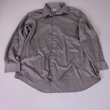 Van Heusen Button Up Dress Shirt Mens XXL Gray Regular Fit Stretch Long Sleeve