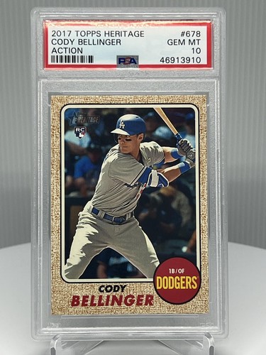 2017 Topps Heritage #678 Cody Bellinger Action PSA 10 - Picture 1 of 2