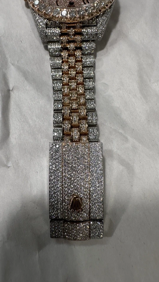 Rolex Datejust 41 mm Jubilee 18k BUSSDOWN/ICEDOUT oro rosa y acero diamante 126331 Foto 4 de 4