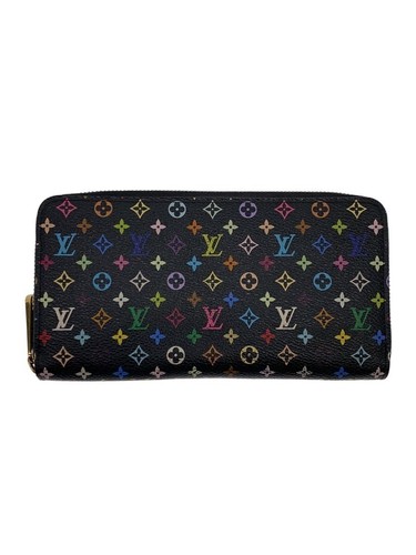 LOUIS VUITTON M60275 Zippy Wallet Monogram Multicolor Black PVC Ladies