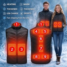 USB Powered Light Portable Heated Gilet, Unisex Winter Thermal Body Warmer
