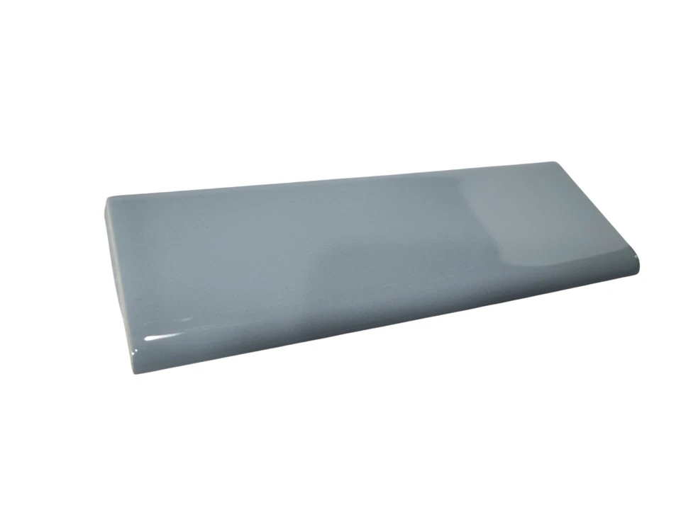 Azulejo de cerámica azul Bullnose Subway Borde curvo 6 x 2 pulgadas Color vintage 0169 Foto 3 de 4