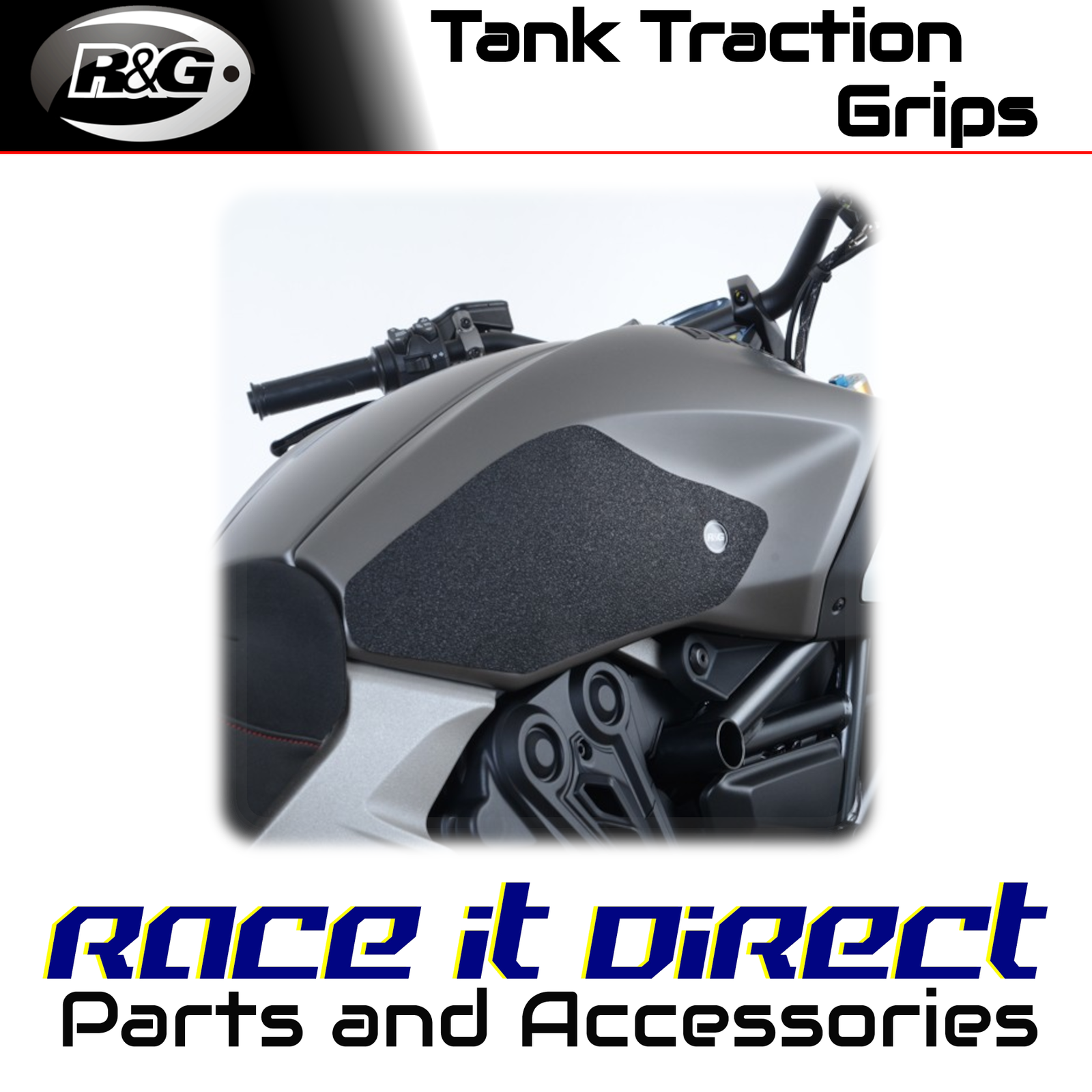 Tank Traction Grips for Ducati Diavel 1260 2021-2023 Clear R&G