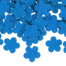 120Pcs Flower Foam Stickers, 1.2" EVA Self Adhesive Glitter Foam Sticker, Blue