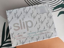 Slip 100 Silk Queen Size White/Black Trim Pillowcases "Just Married" Set Of 2