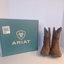 USED Ariat Kids Anthem Patriot Size 2 Kids US Brown Square Toe Boots 10040366