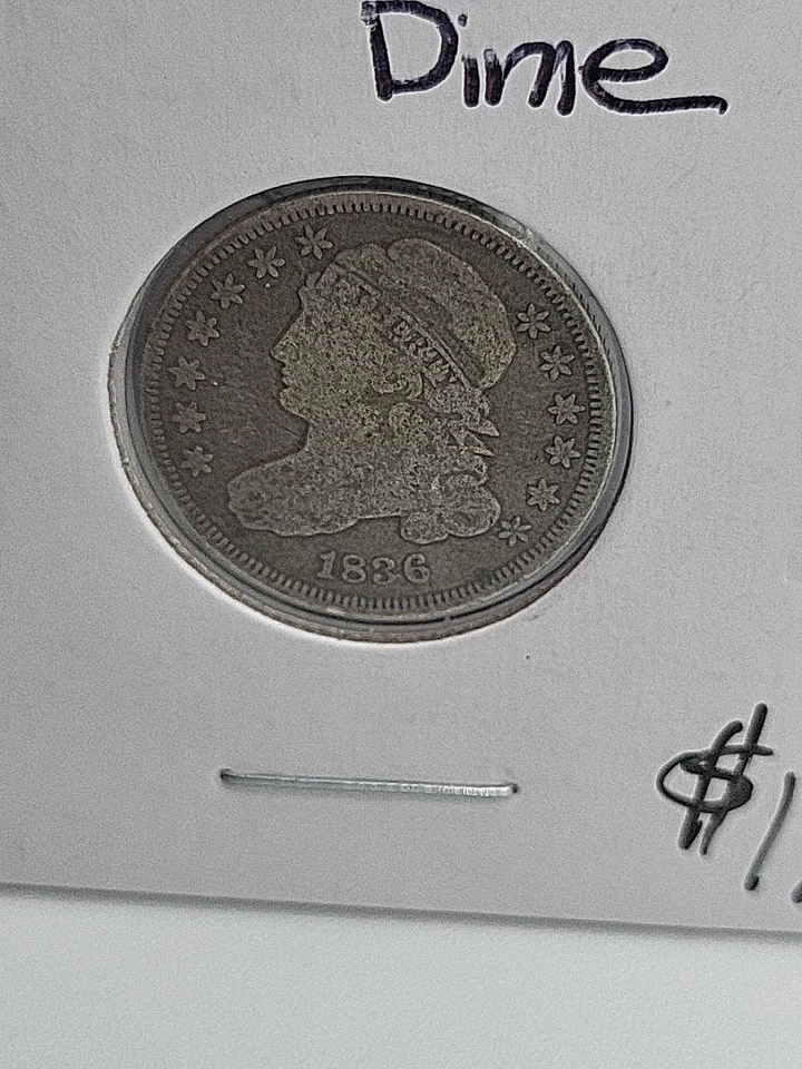 1836 Capped Bust Dime 10C, Very Fine VF - Image 3 of 4