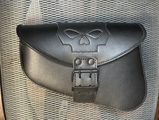 Leather saddle bag/tool kit holder, made in the USA, Harley-Davidson, custom