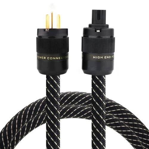 HiFi OCC Copper Cable EU Schuko US UK AU Power IEC C7 Female AC Main Supply Wire - Picture 13 of 18