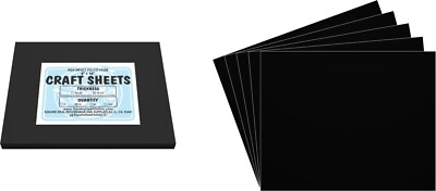 Black Flex Plasticard Polystyrene Craft Sheets - 8''x10'' - .060'' thick - 10 Pack