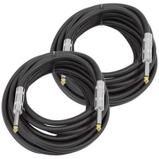 Pair of 20 Foot Pro Audio 1/4 Inch to 1/4 Inch TS Mono Speaker Cables