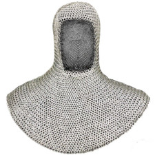 Chainmail Coif Hood Knight Armour Crusader Costume Zinc Plated Larp Reenactment