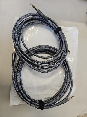 1/4 Inch TRS Instrument Cable 10ft 2-PackStraight 6.35mm Male Jack Stereo Aud...