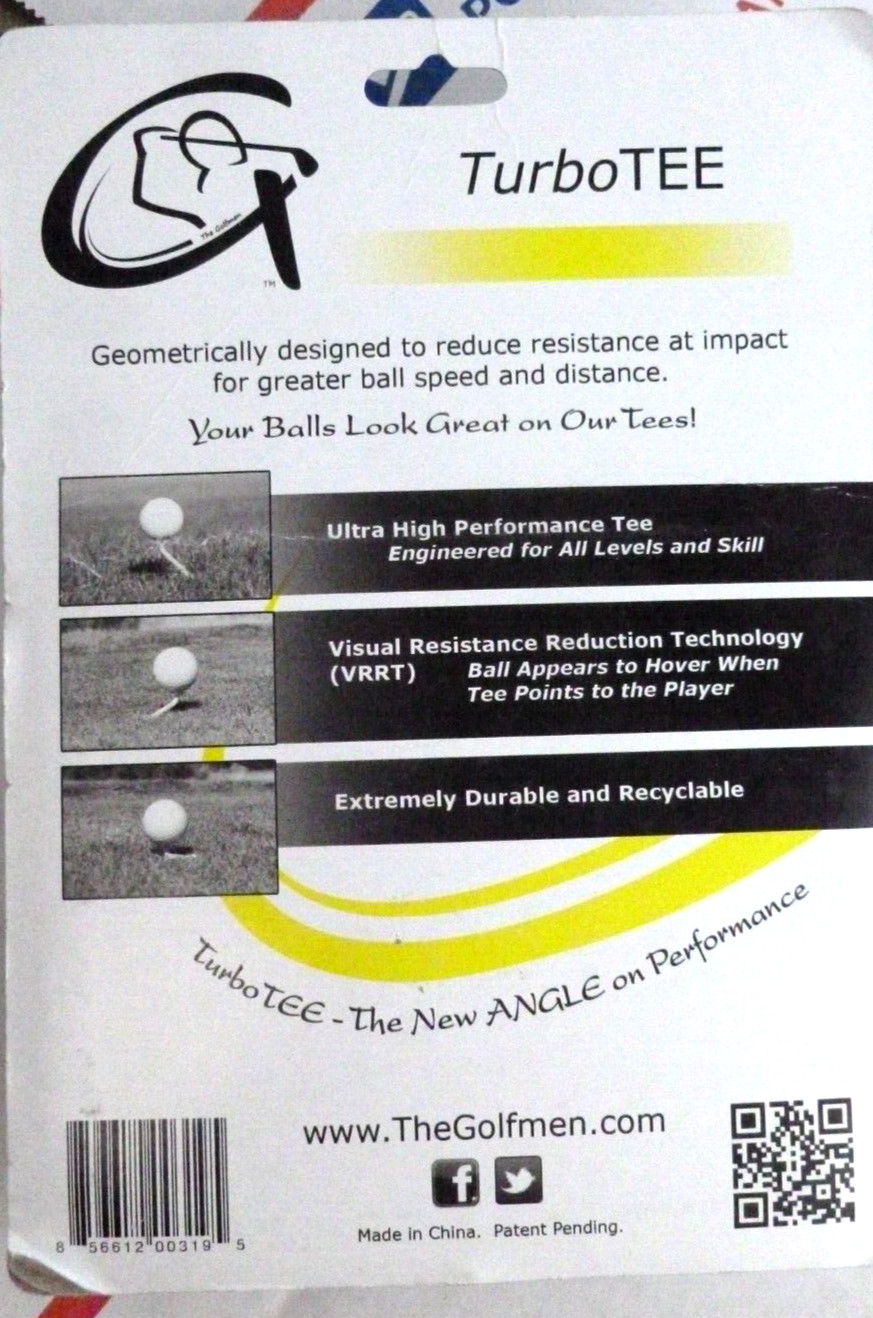 The Golfmen TurboTEE Player's Pack Tees Angle Performance Tee Driver Fairway US