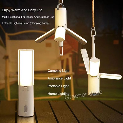 Pieghevole Appeso Campeggio Luce Portatile Ricaricabile 3 Modi Dimmerabile Lampe - Picture 2 of 17