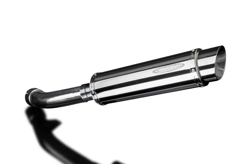 BMW R1200R R1200RT 2006-2009 Slip On 14" Round Stainless Exhaust Muffler - Image 2 of 4