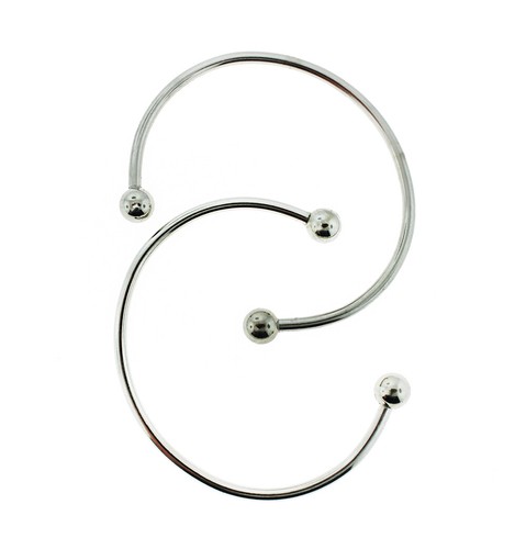 Stainless Steel Bangle Bracelet Cuff Style With Removable Ball End - N560 - Picture 4 of 4