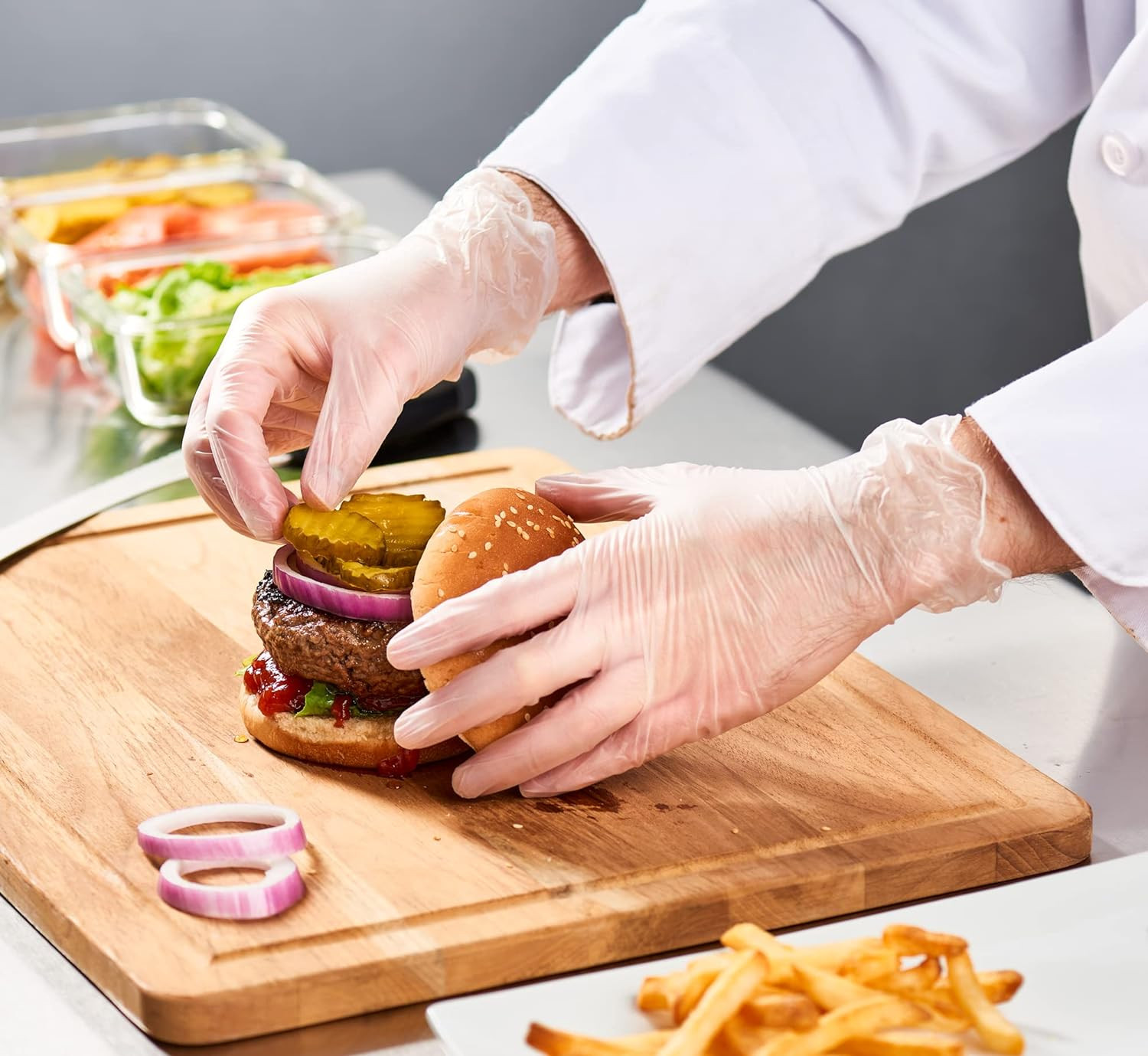 Disposable Vinyl Gloves Large Size | Heavy Duty | Non Sterile | Powder Free | La