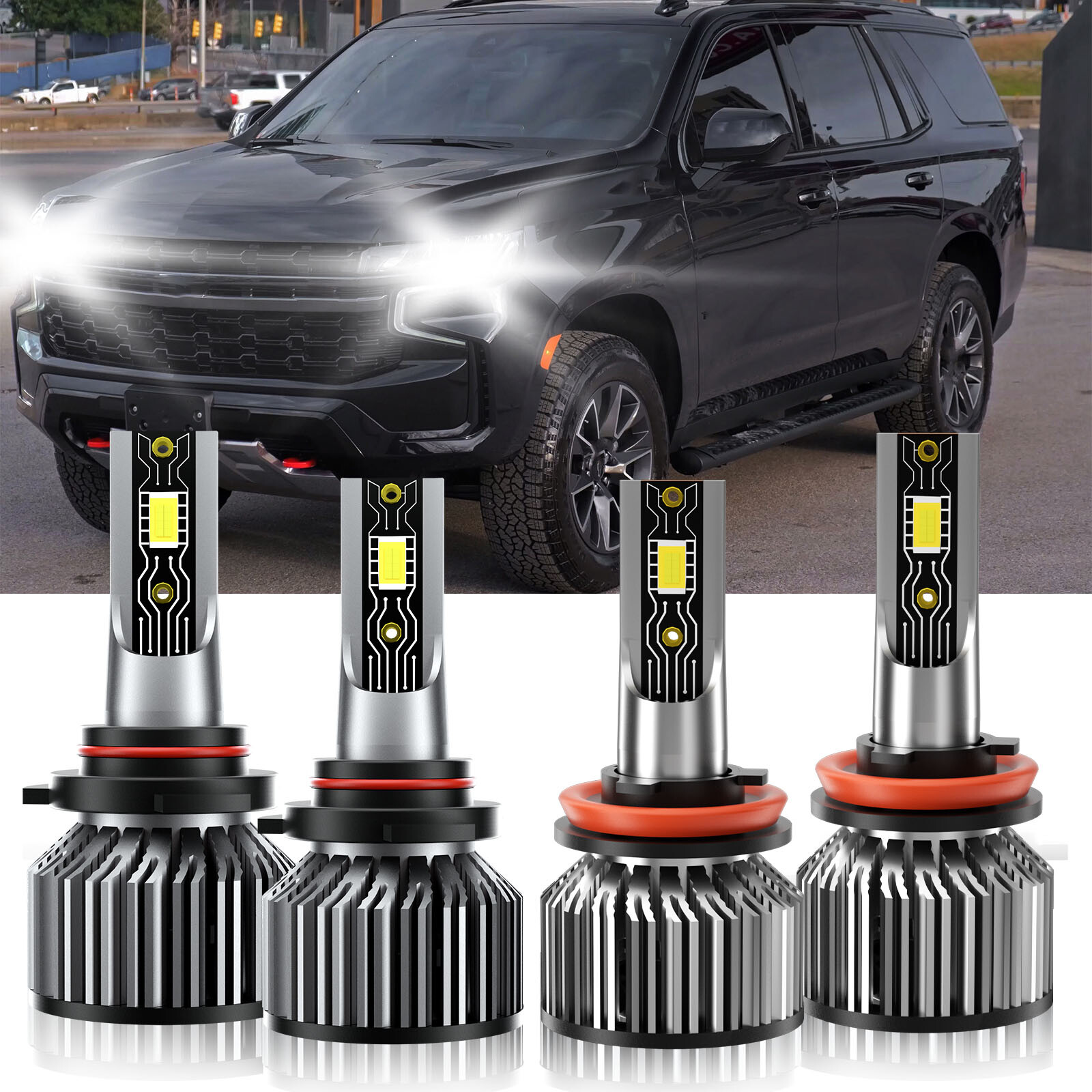 For Chevrolet Tahoe 2007-2021 LED Headlight Bulb High Low Beam 9005+H11 6500K