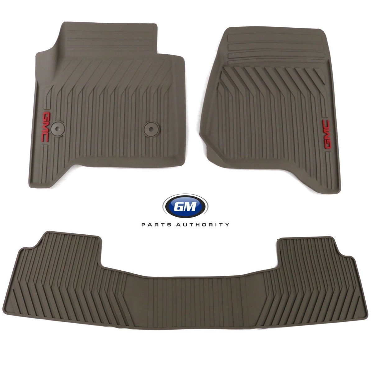 GM Yukon Premium All-Weather Front Floor Mats with GMC Logo; Teak 84646701 (21-23 Yukon) - Free