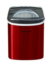 Frigidaire, 26 Lbs. Countertop Ice Maker, Bullet Shaped Ice, Red Stainless Steel